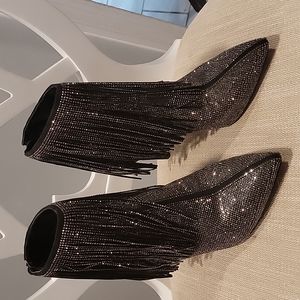 INC Fringe Boots w Crystal's. Worn 1x